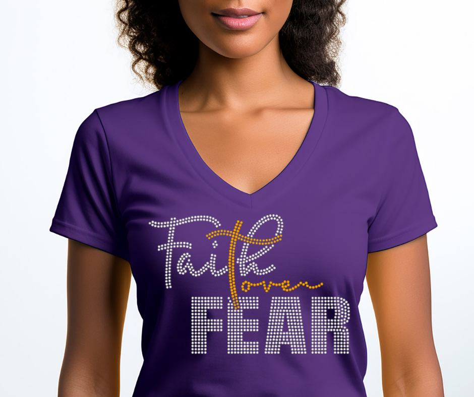 Faith over Fear Bling Tee