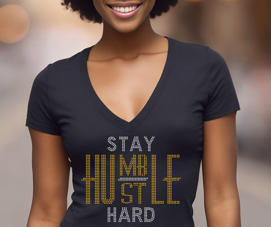 Stay Humble Hustle Hard Bling Tee