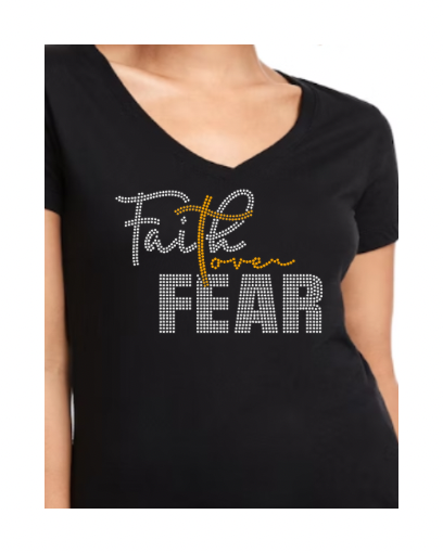 Faith over Fear Bling Tee