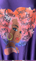 Purple Black Strong Queen Swing Shirts